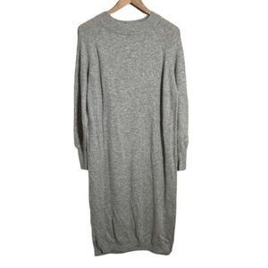 Muji Wool Sweater Dress Womens M/L Midi Long Sleeve Minimalist Quiet Luxury